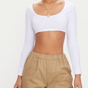 Pretty little thing white crop top
